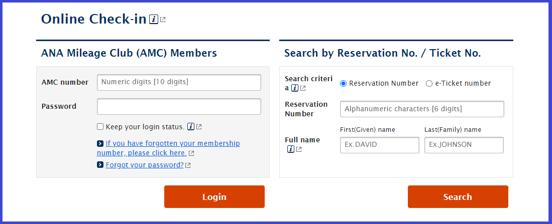 ana online check in