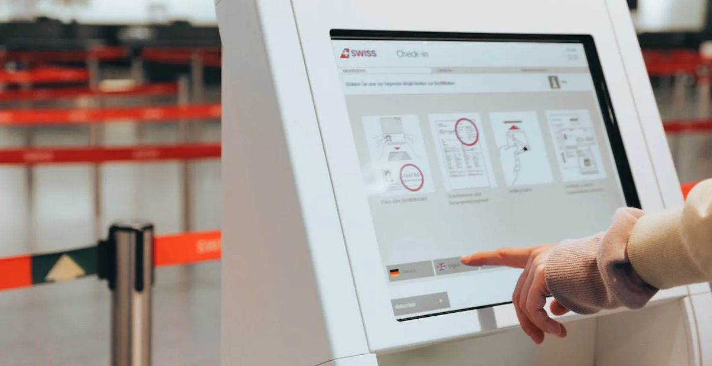 Swiss Airlines self check-in kiosk