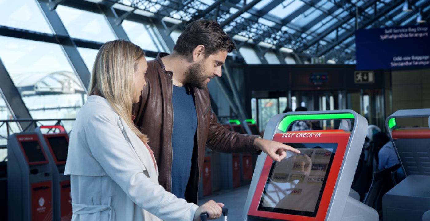 icelandair check in at the airport kiosk