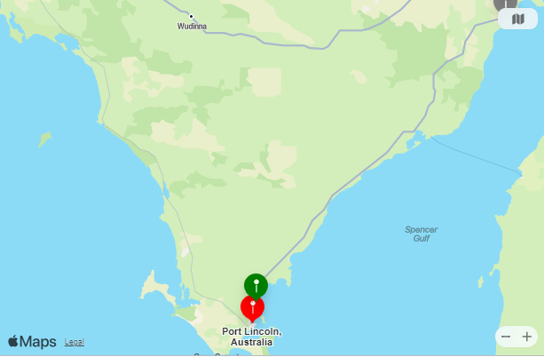 Map of Closest Airports Port Lincoln, Australia