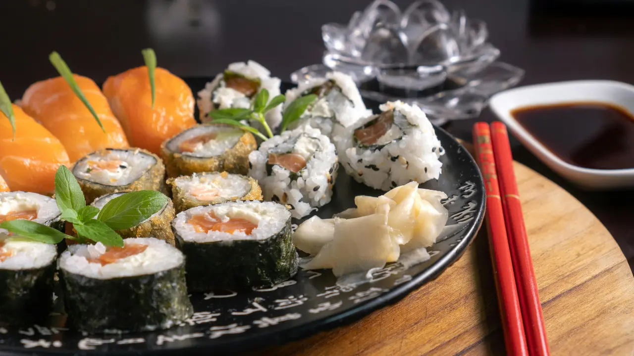 Sushi dish at Atlanta Airport