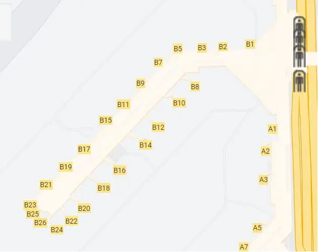 Map of Chicago Midway Airport Terminal Concourse B