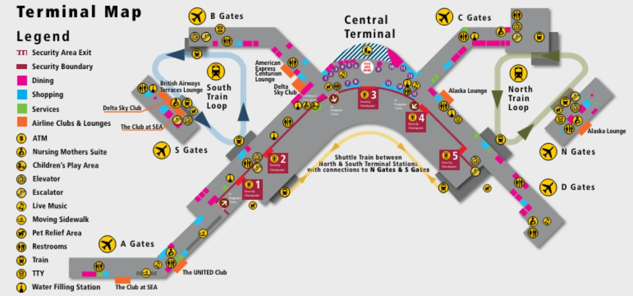 Seattle Airport Central Terminal Map