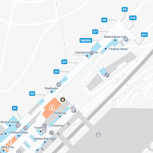 SEA Airport Concourse D Map