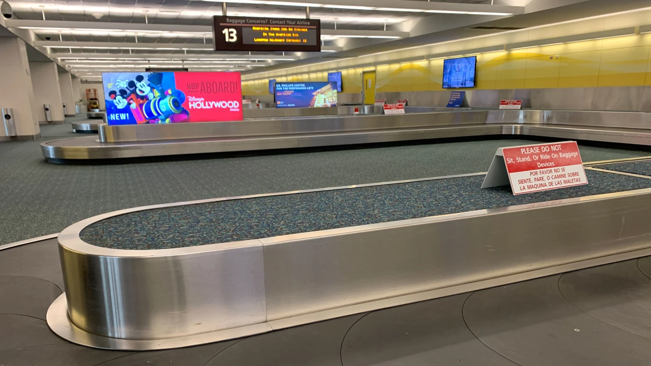 Orlando Airport (MCO) Baggage Claim Luggage Carts, Bag Deposit