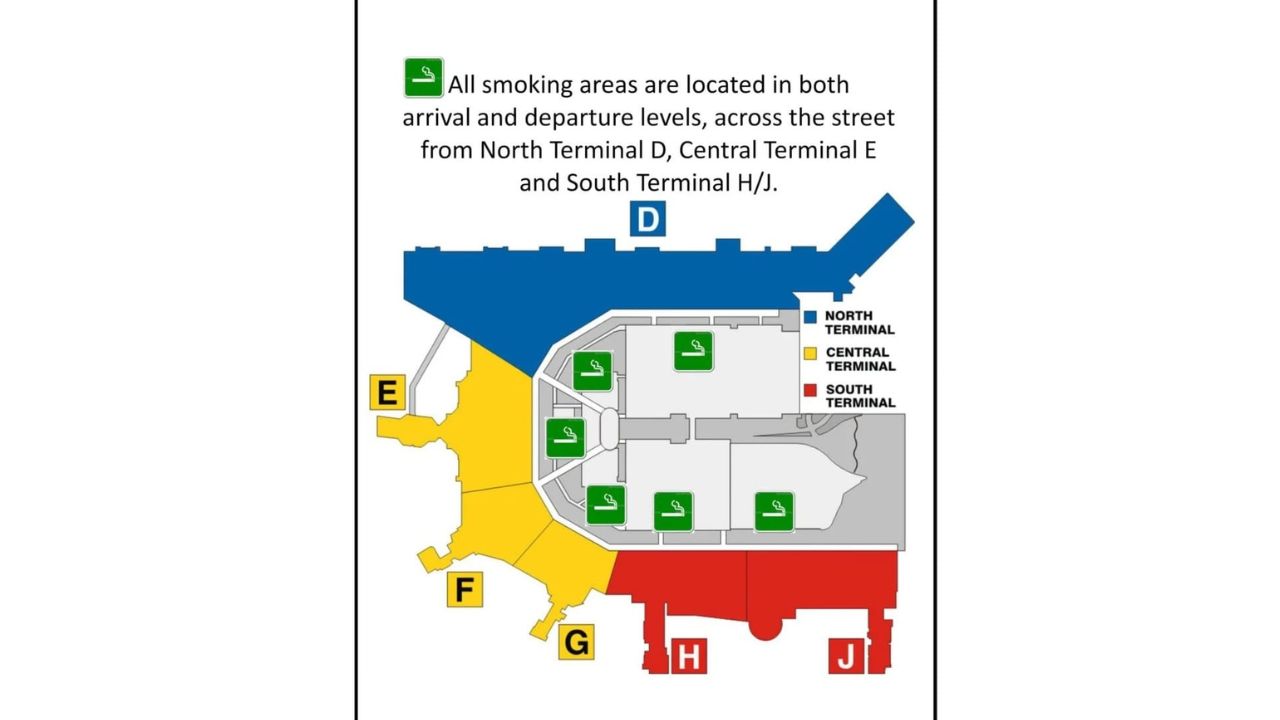 Miami Airport Smoking Area Map