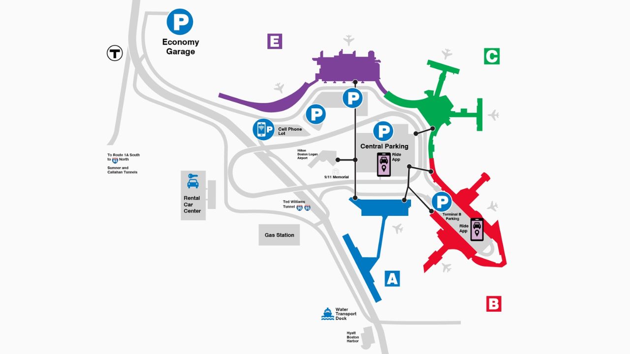 Boston Logan Terminal Parking Map Boston Logan Terminal Parking Map