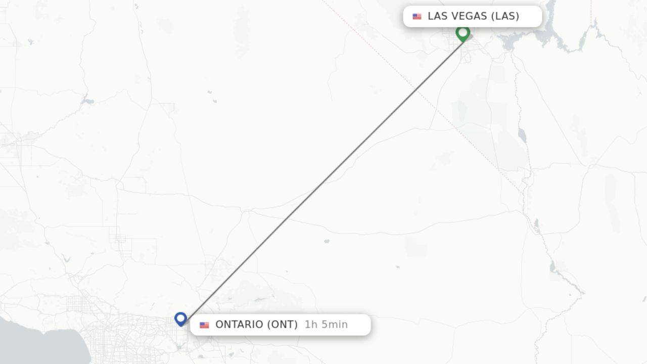 Flights from Reno to Ontario Route Map Flights from Reno to Ontario Route Map