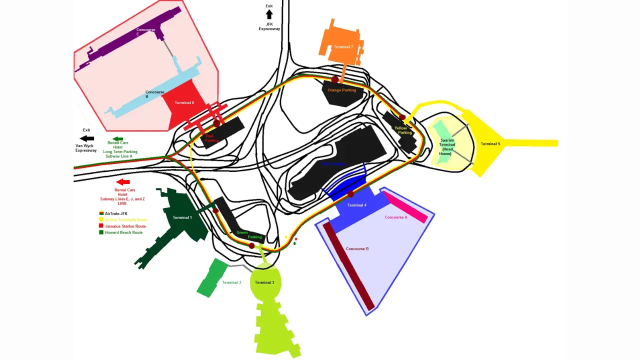 John F. Kennedy International Airport (JFK) Map