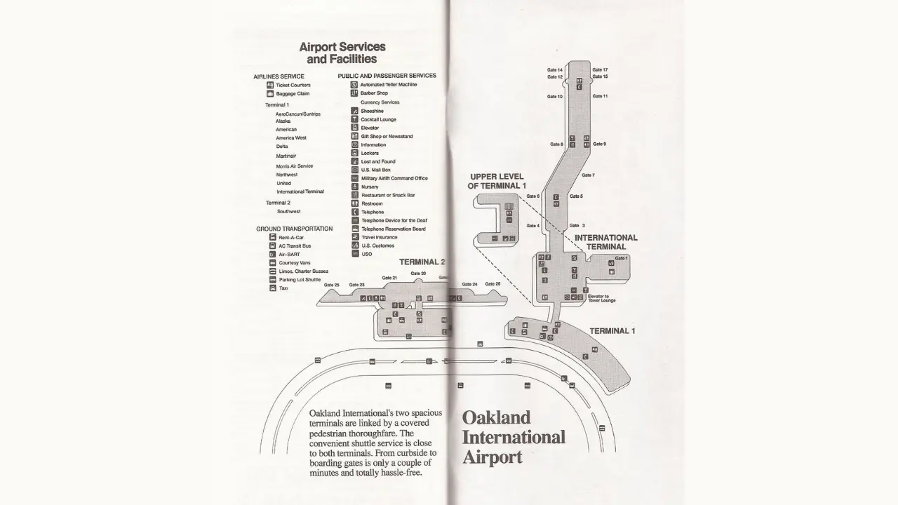 Map of San Francisco Bay Oakland Airport (OAK)