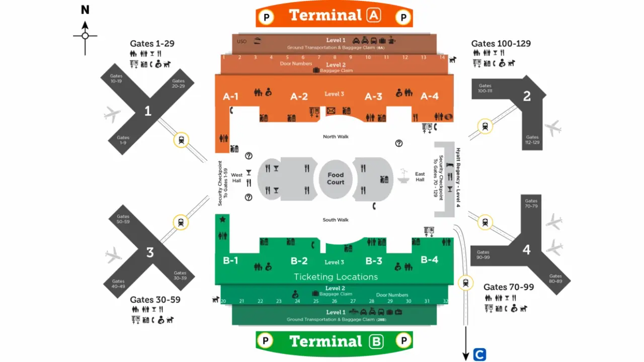 Terminals at Orlando International Airport (MCO)
