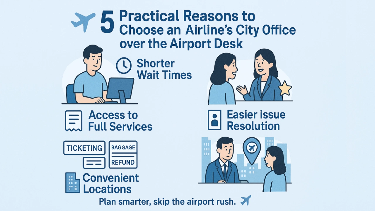 Top 5 Reasons to Visit an Airline’s City Office Instead of the Airport Desk