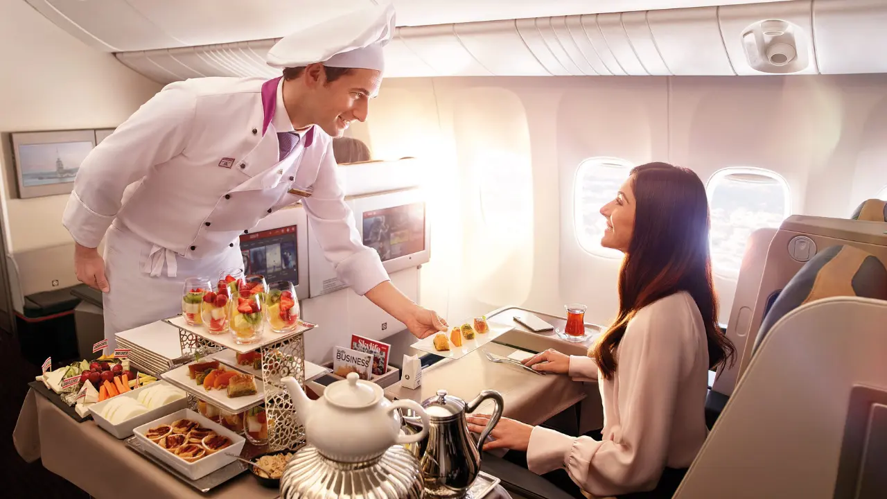 dining and chef experience on turkish airlines business class