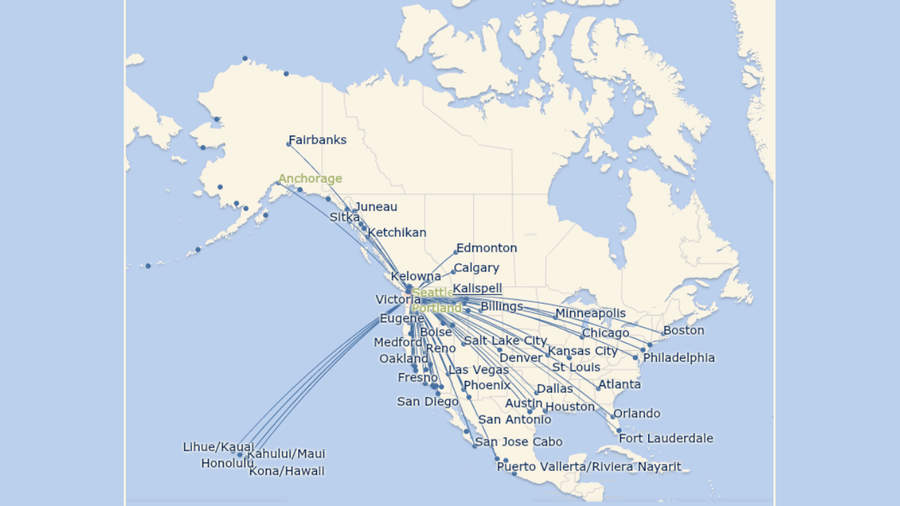 Alaska Airlines Route Map 2025 – Where Does Alaska Airlines Fly in the U.S. & Internationally