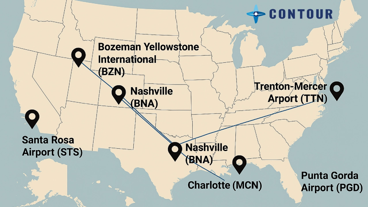 Contour Airlines Route Map | Flight Connections Across the U.S.