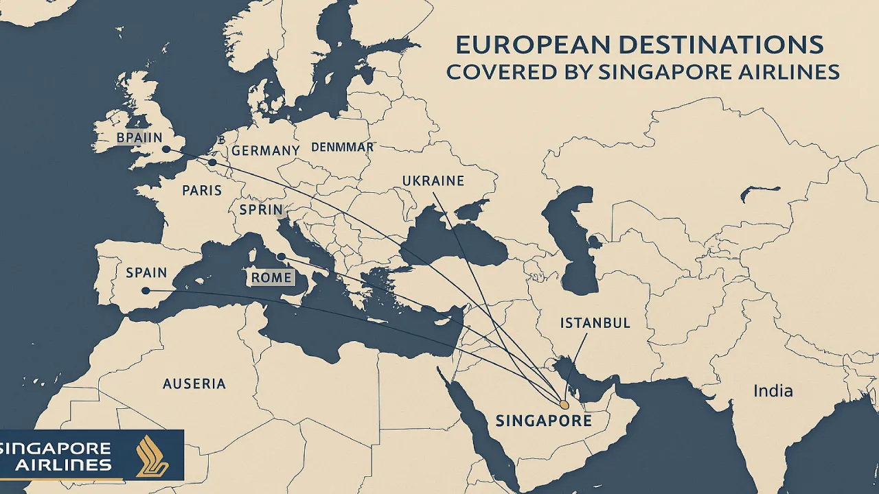 European Destinations Covered by Singapore Airlines