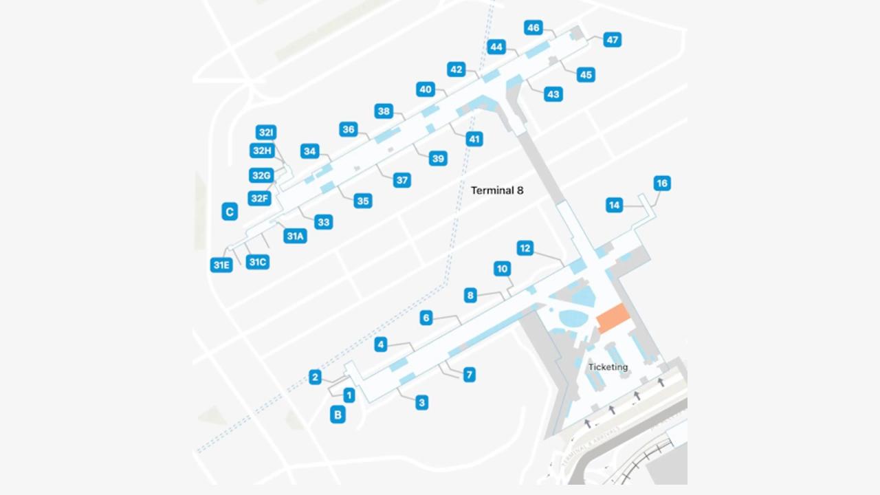 JFK Airport Terminal 8 Map