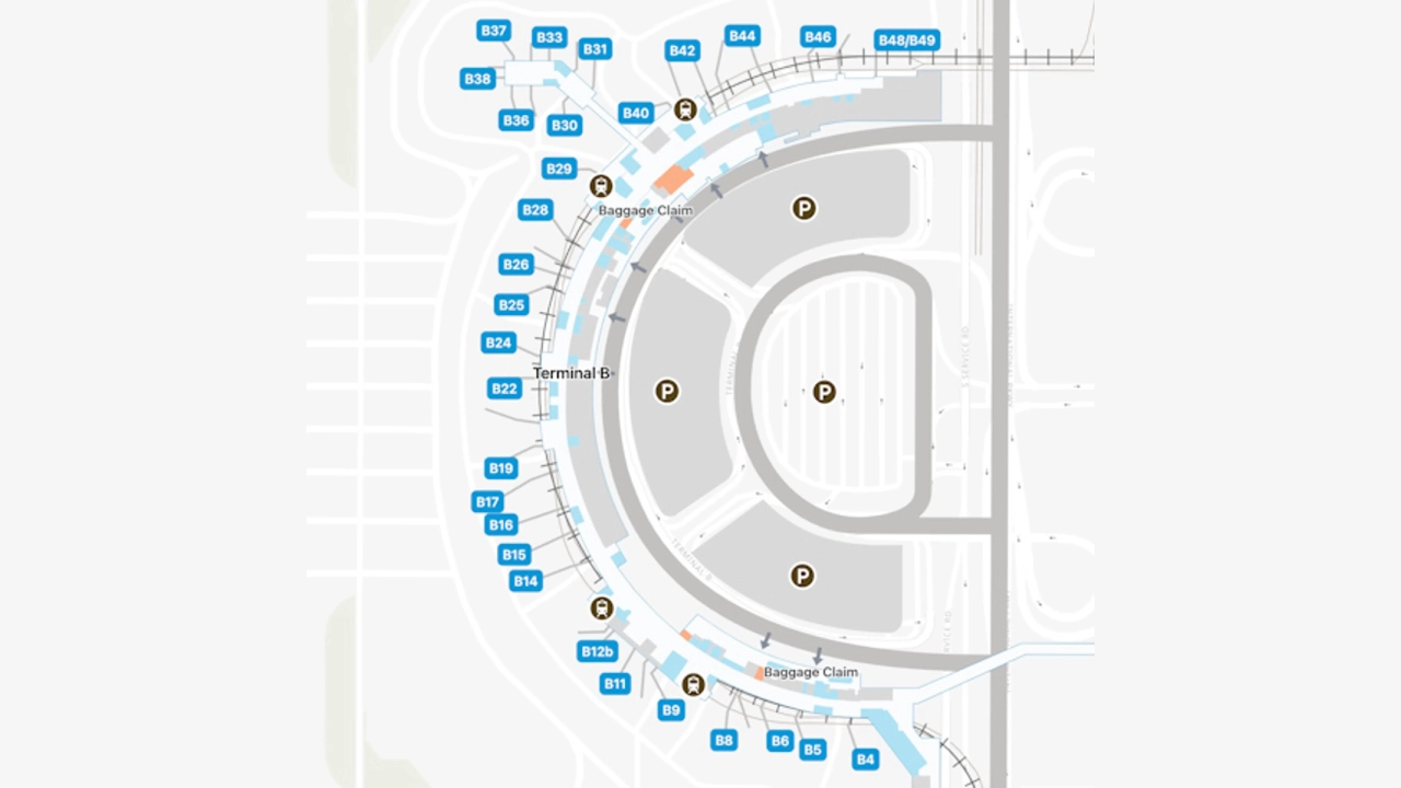 DFW Airport Terminal B Map