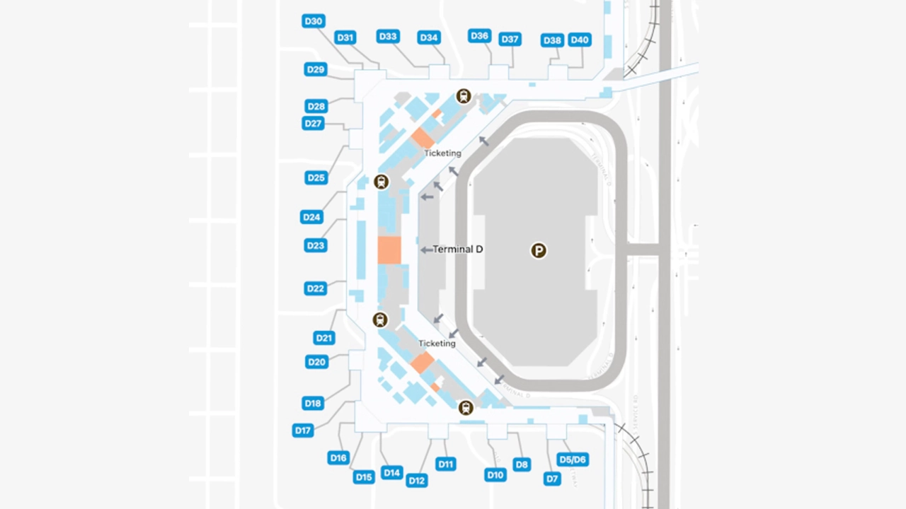DFW Terminal D map