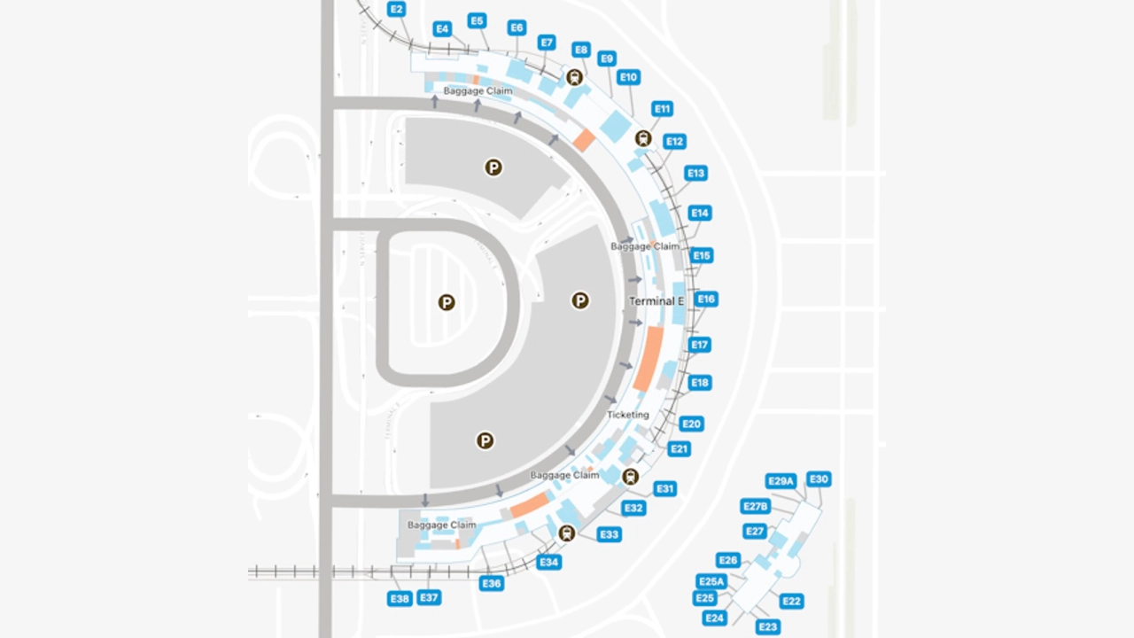 DFW Terminal E map