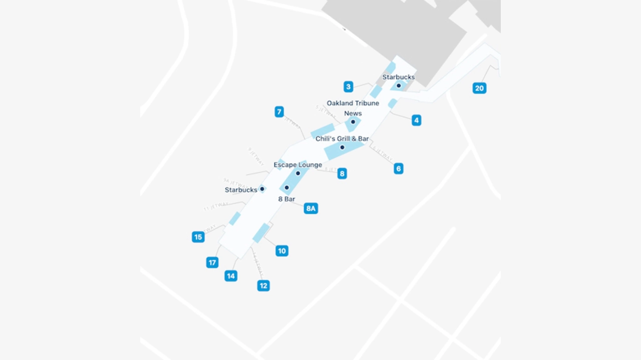 Map of OAK Airport Terminal 1