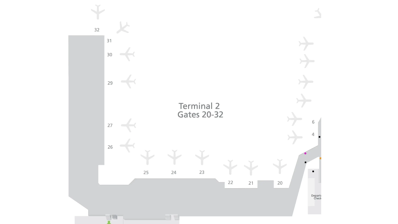 OAK Airport Terminal 2 Map