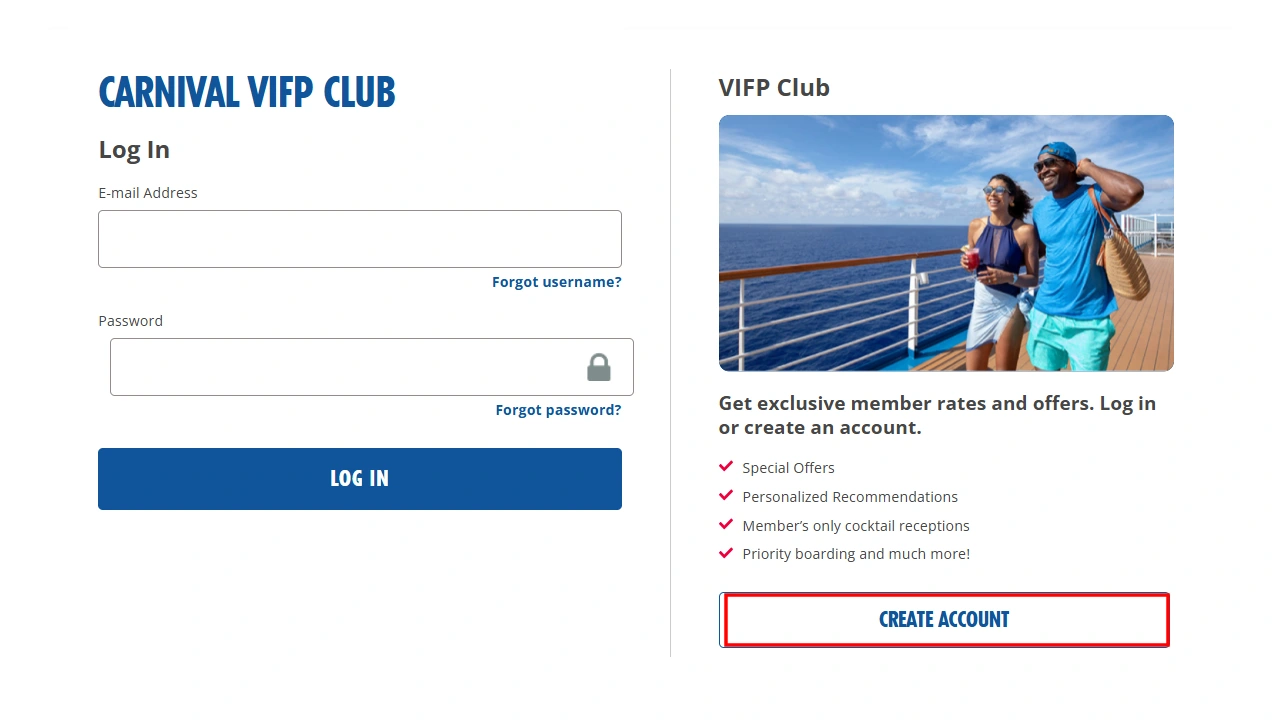 Steps to buy Carnival Cruise WiFi – Create account and access Manage My Booking