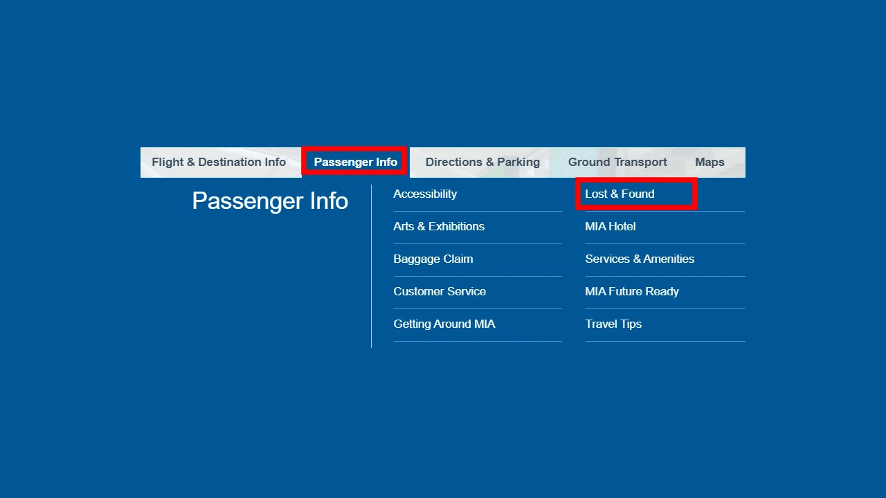 Step-by-step guide to report lost items online at MIA airport