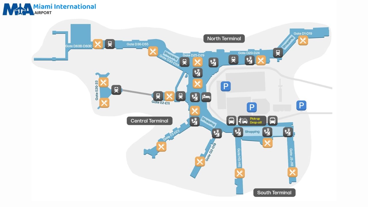 LATAM Miami terminal map