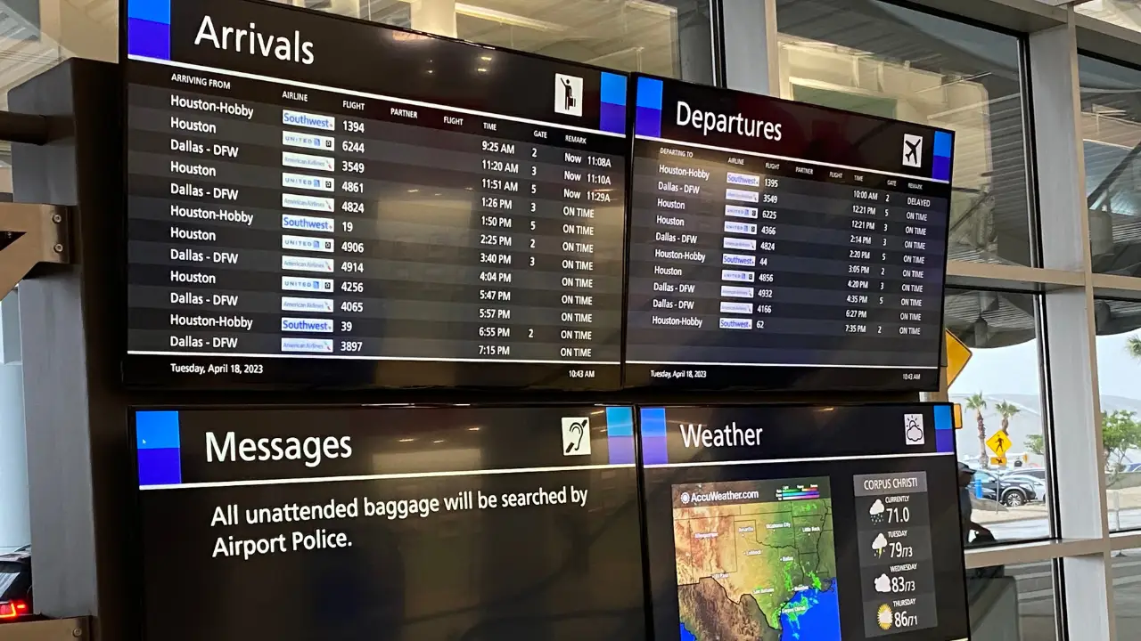 Southwest Terminal Departures and Arrivals