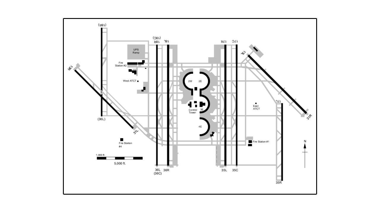 DFW Runway Map