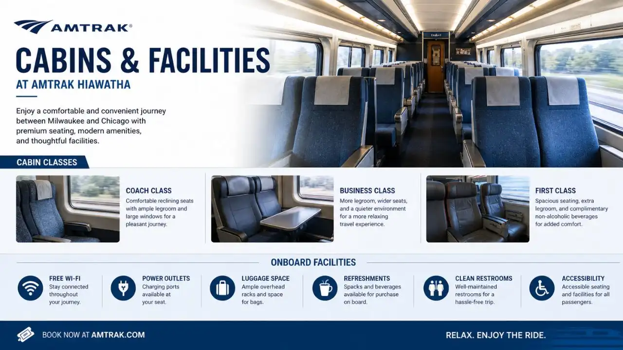 Hiawatha train coach with comfortable seating
