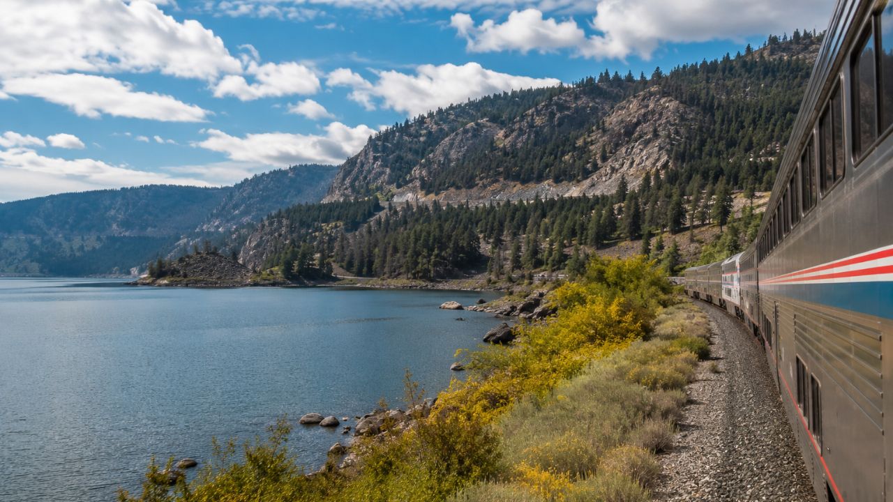 Scenic Sierra Nevada mountains train journey
