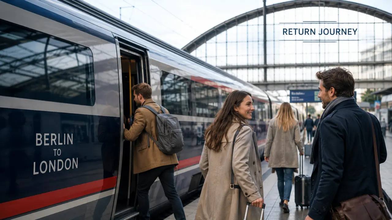 Berlin to London return train travel
