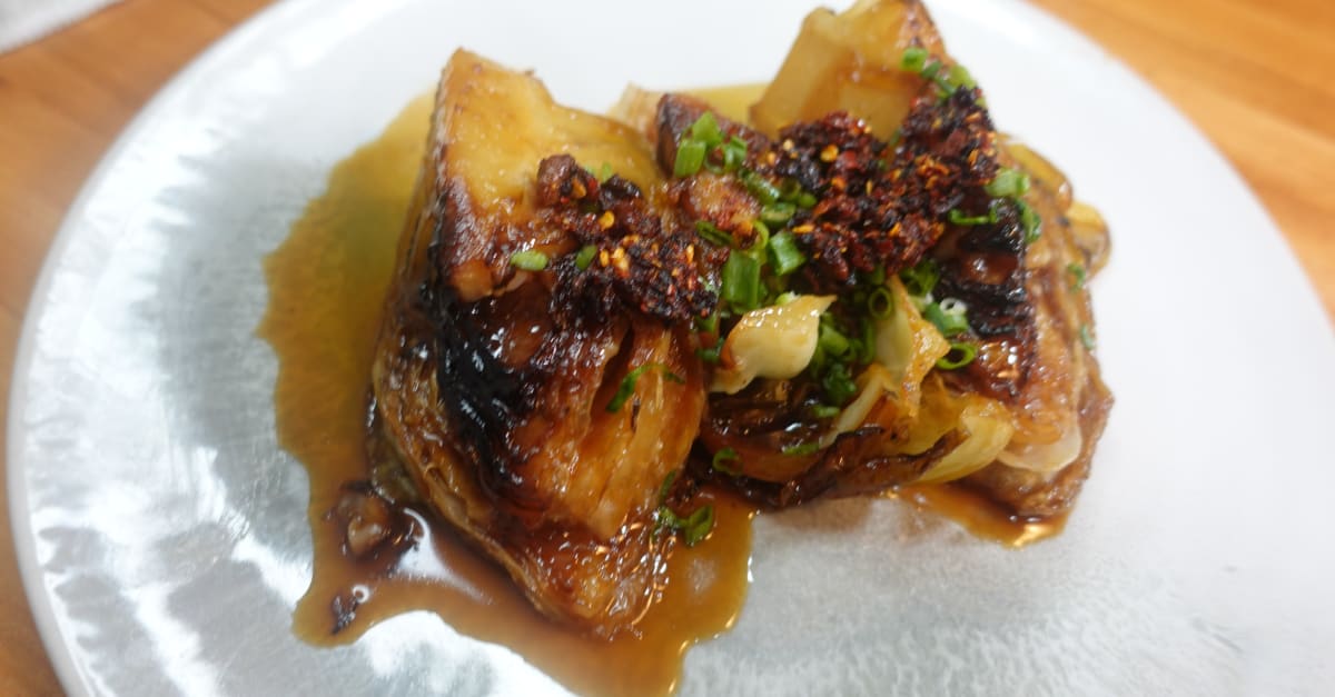 Dashi Braised Cabbage by cheffinwithzach