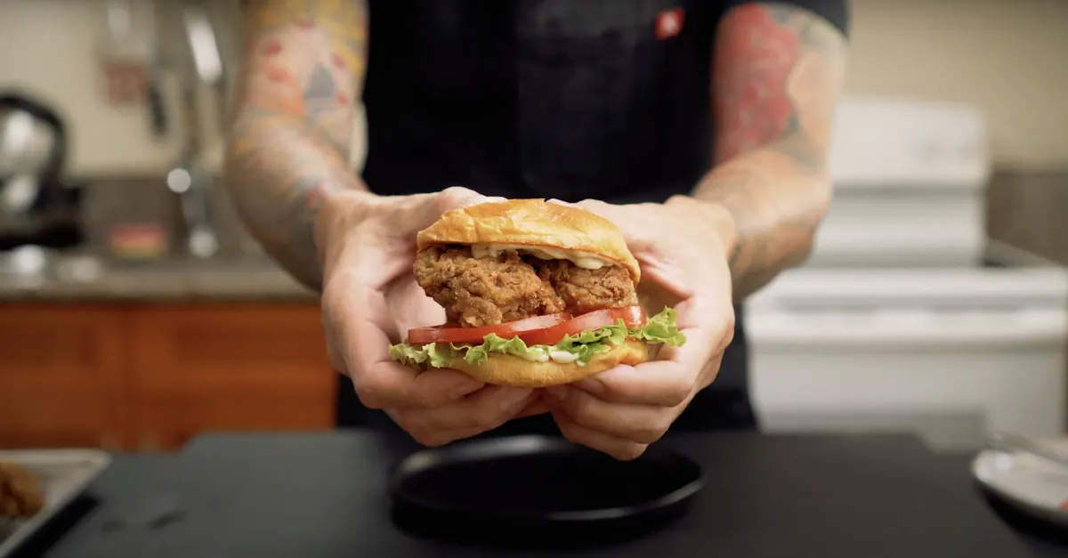 Vegan KFC Fried Chicken Sandwich Recipe Using Oyster Mushrooms by