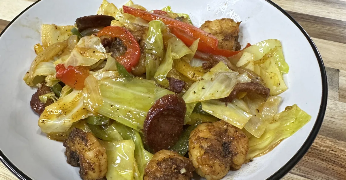 Southern Fried Cabbage and Shrimp by cookingwithmrcooper