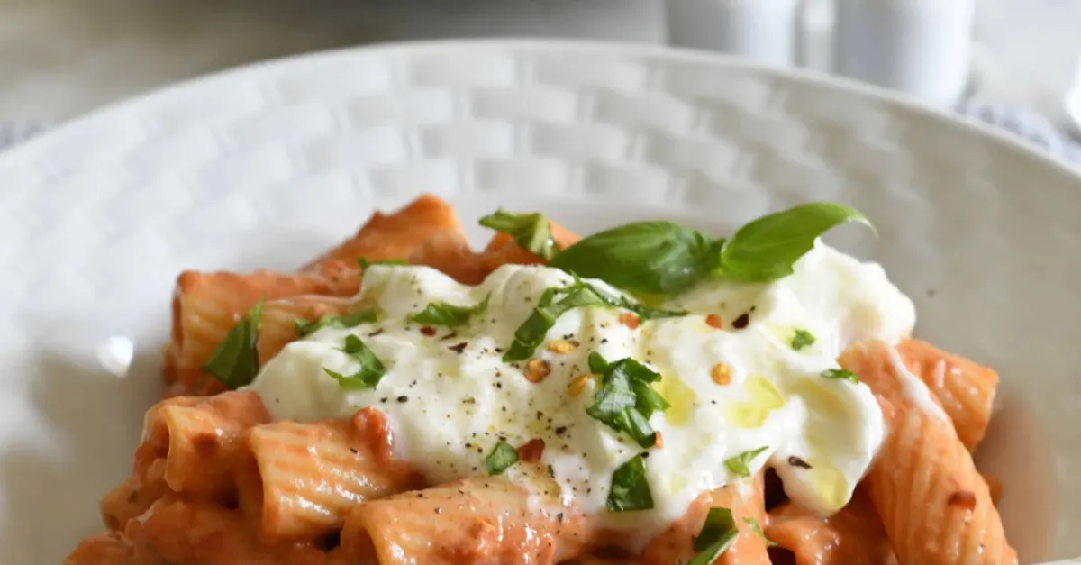 Creamy Rigatoni alla Vodka with Burrata | Provecho