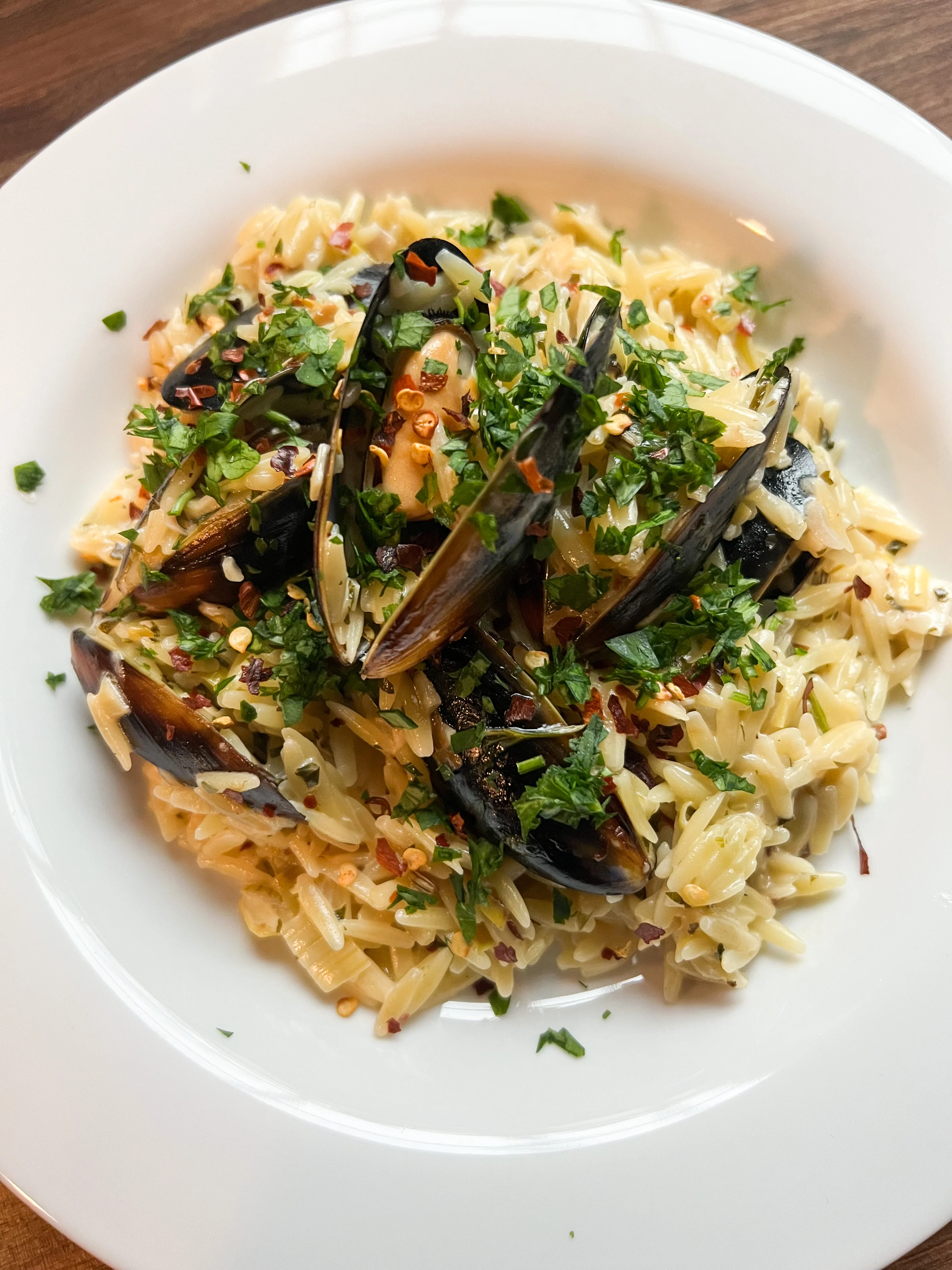 mussel-orzo