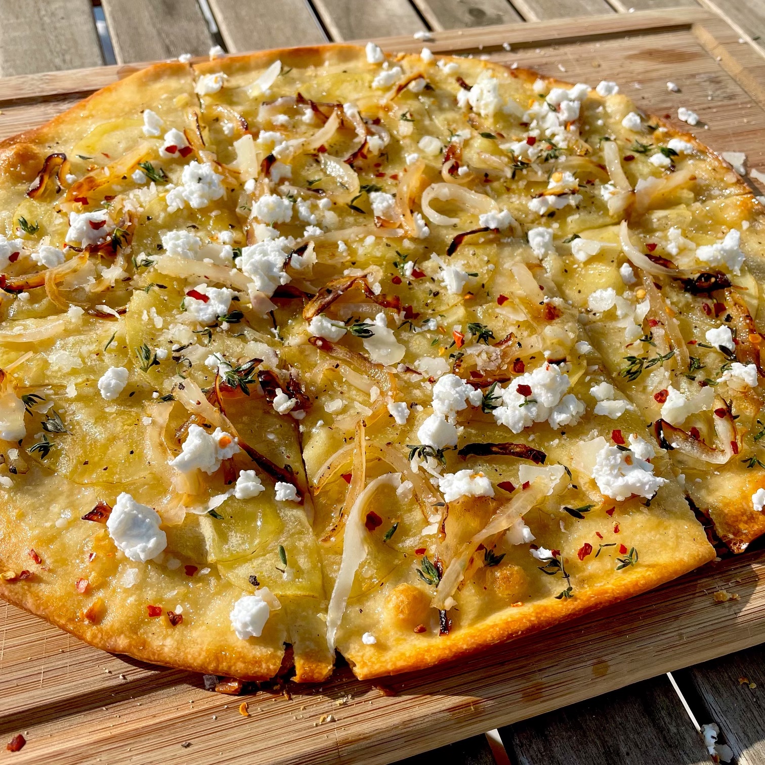 Truffle Potato and Goat Cheese Flatbread Yessidothecookingg