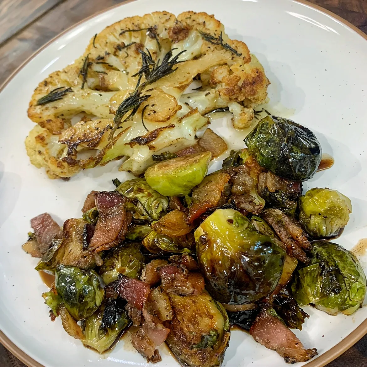 cauliflower-steak-and-bacon-brussels-sprouts