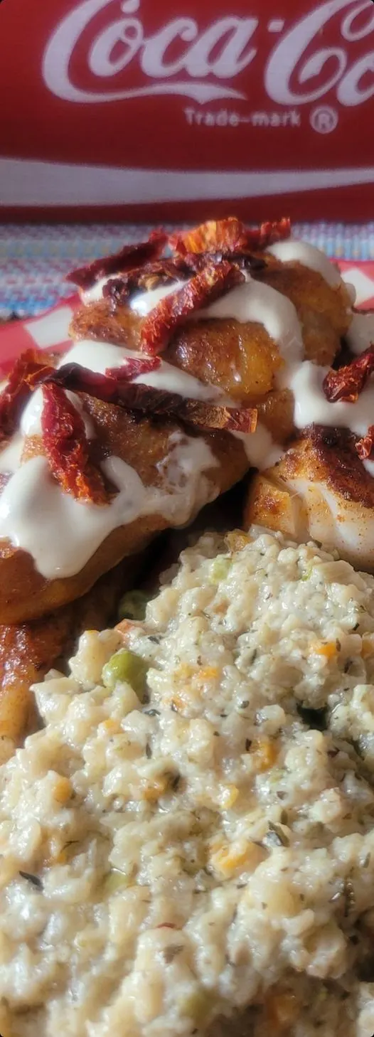 blackened-cod-with-creamy-califlower-risotto