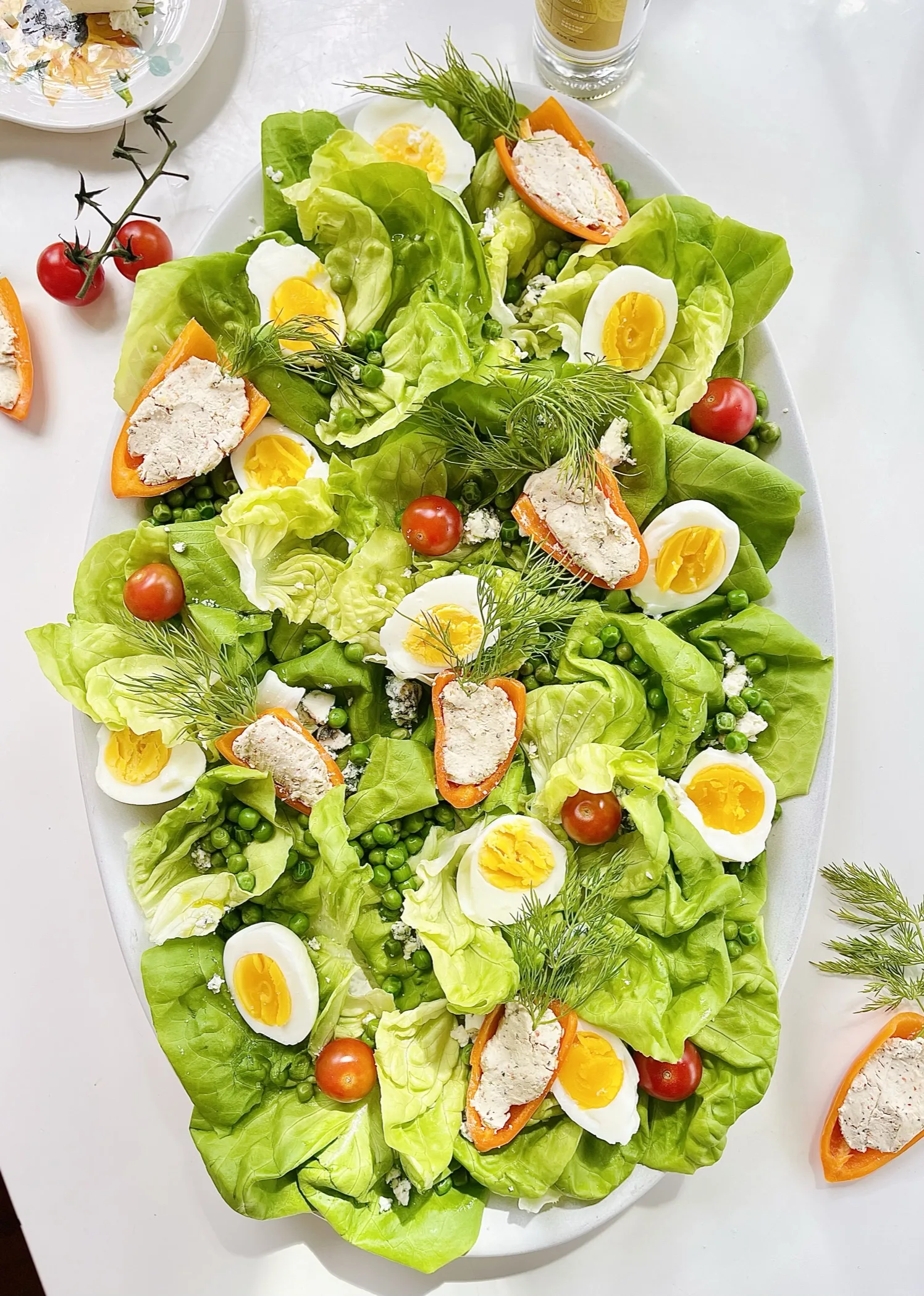 butter-lettuce-"carrot"-peppers-easter-vegetarian-cobb-salad