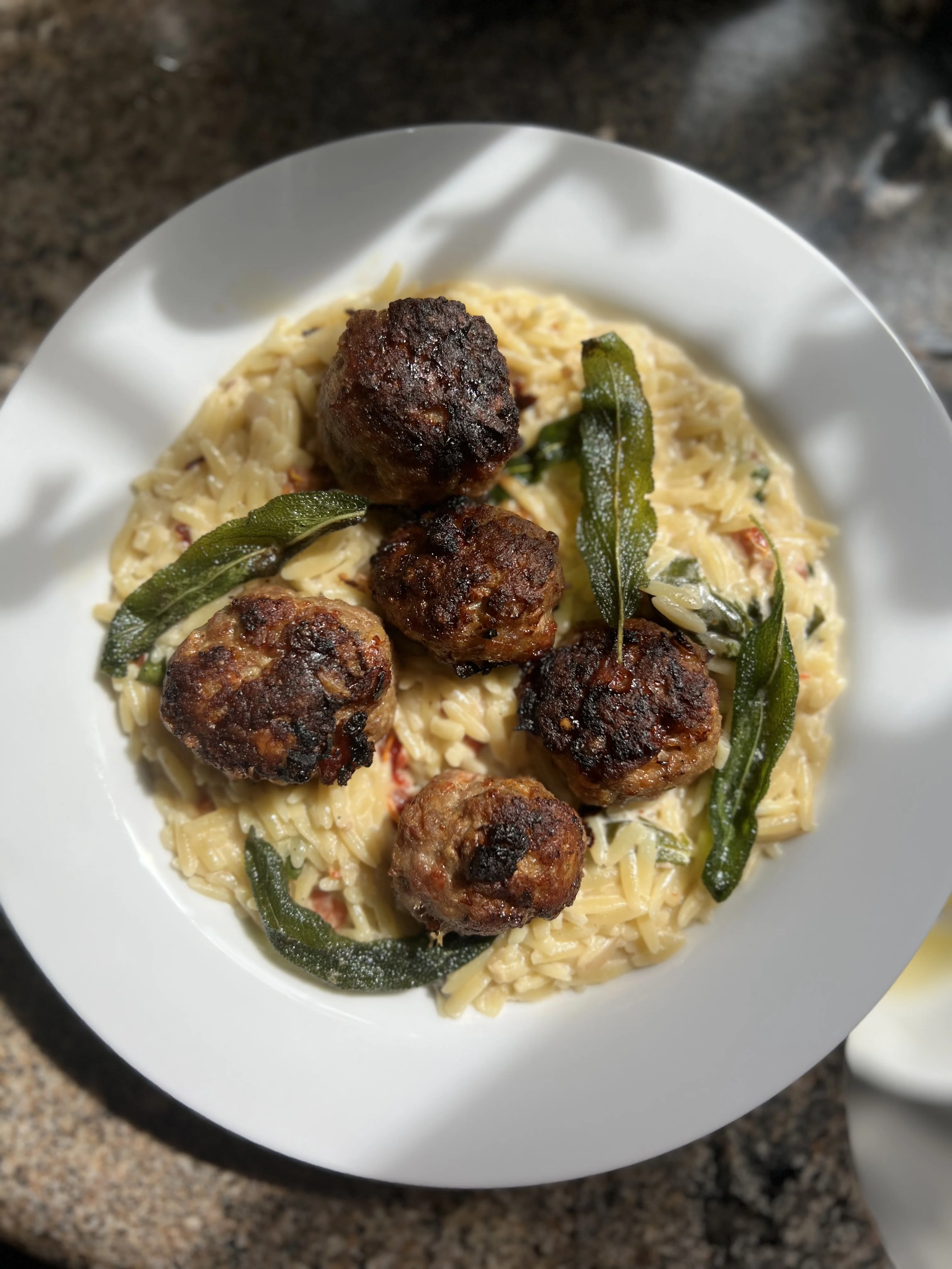 turkey-meatballs-with-creamy-sage-orzo