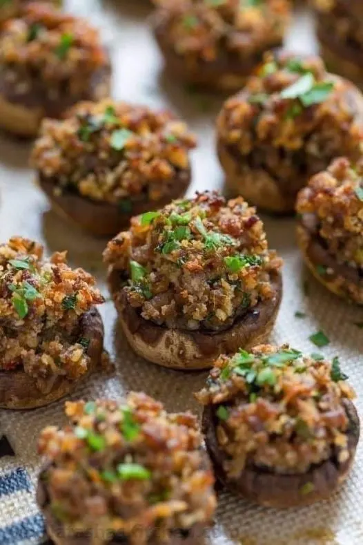 turkey-sausage-low-carb-low-sodium-stuffed-mushrooms