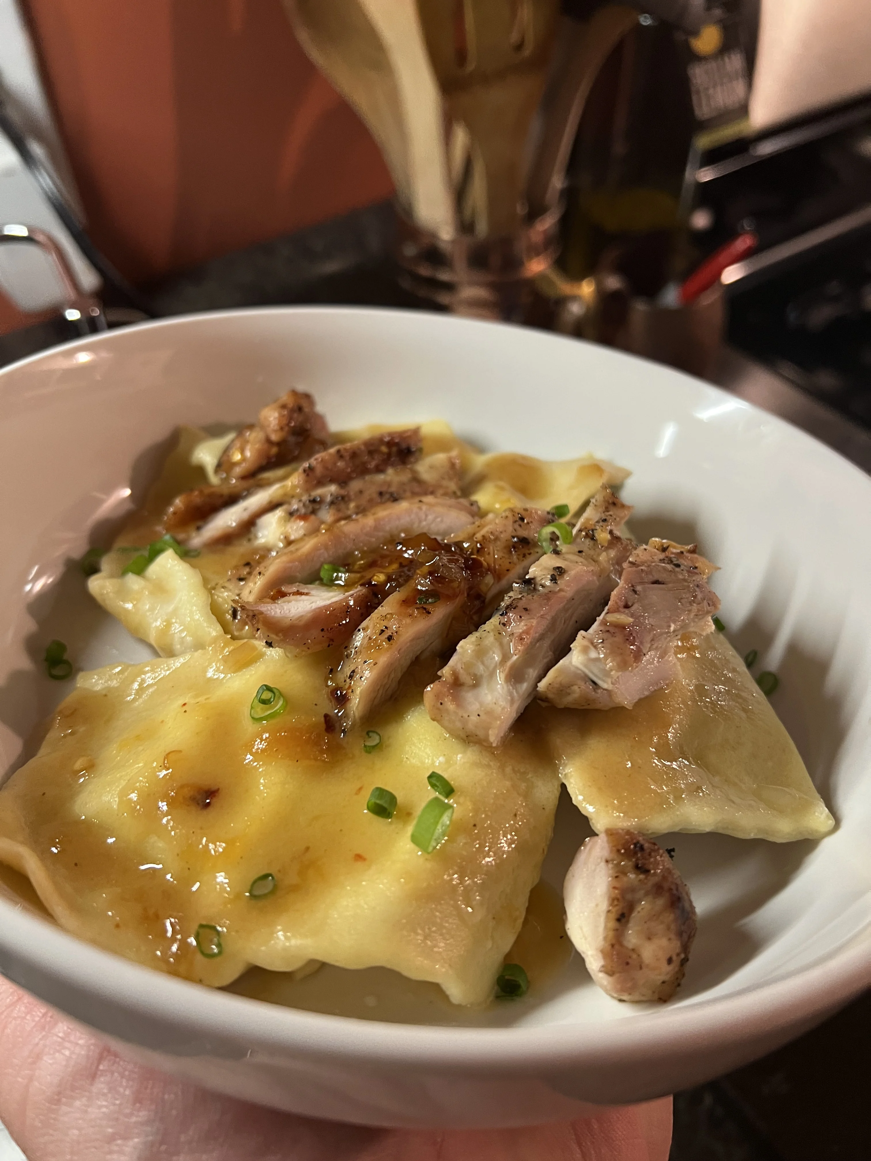 spicy-peach-chicken-w-blue-cheese-ravioli