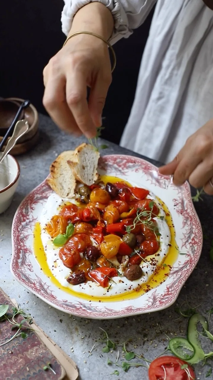homemade-(almost)-cream-cheese-and-roasted-vegetables-with-cream-cheese-yogurt-dip