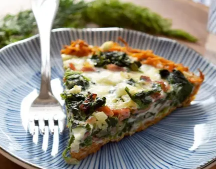 spring-green-quiche-with-grated-sweet-potato-crust