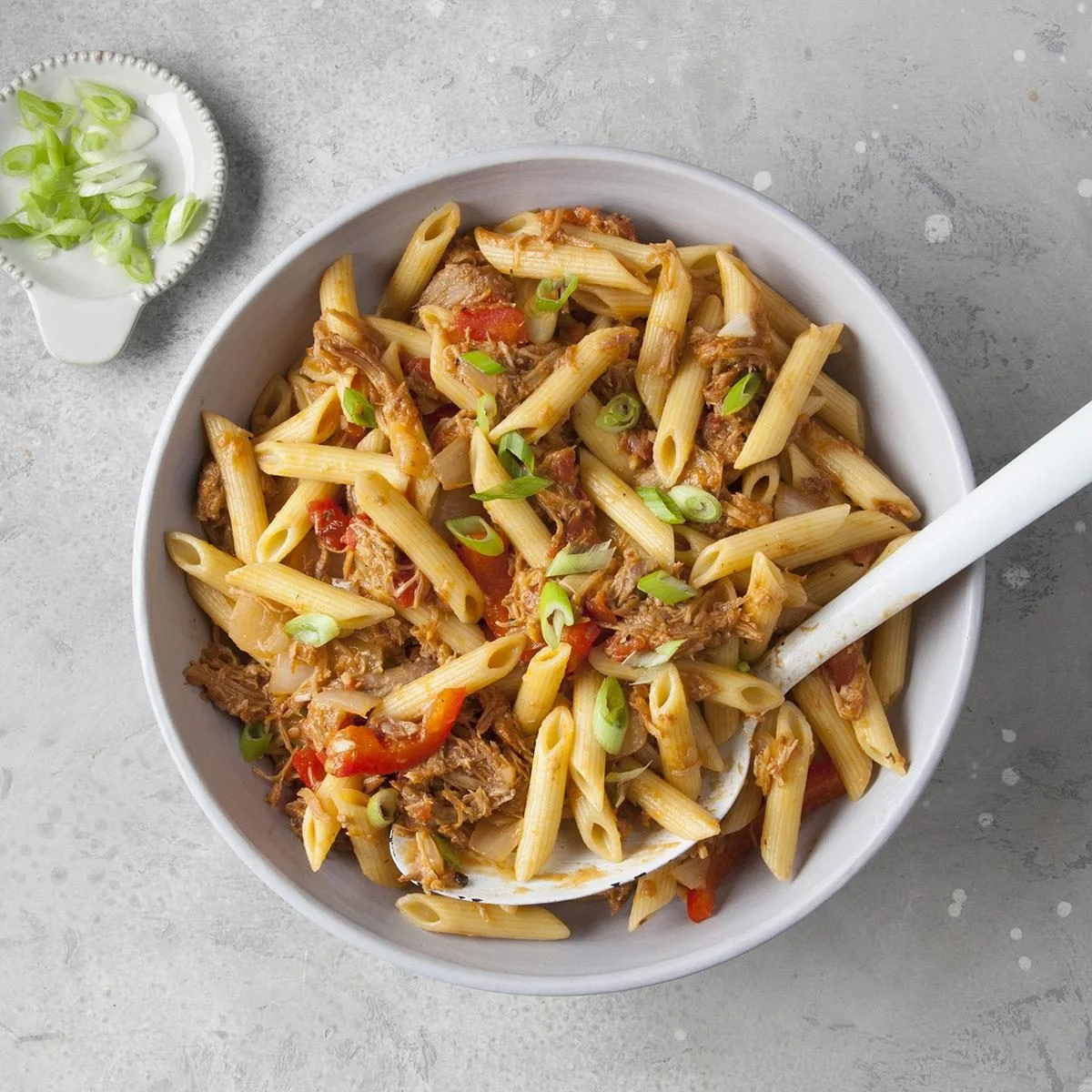 bbq-pork-penne-skillet