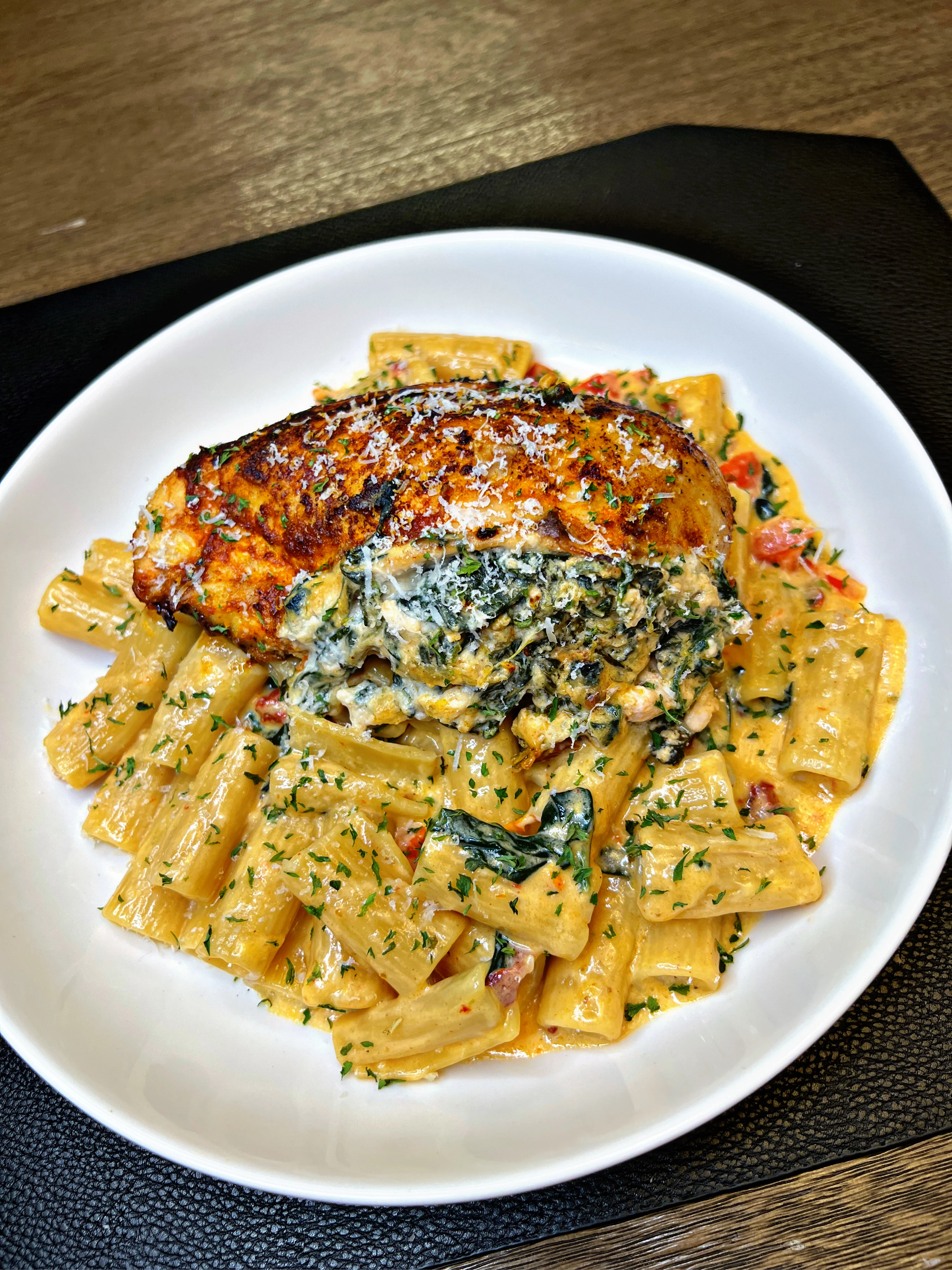 stuffed-chicken-tuscan-pasta